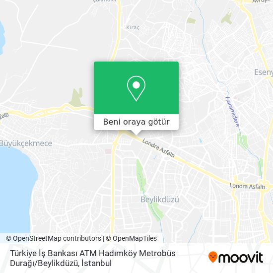 Türkiye İş Bankası ATM Hadımköy Metrobüs Durağı / Beylikdüzü harita