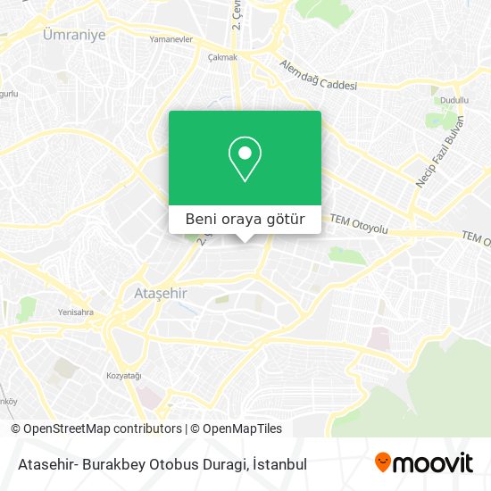Atasehir- Burakbey Otobus Duragi harita