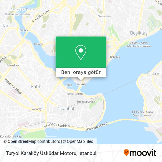 Turyol Karaköy Üsküdar Motoru harita