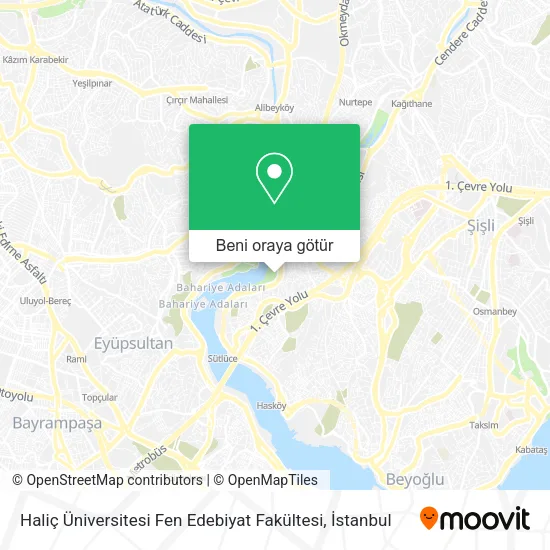 Haliç Üniversitesi Fen Edebiyat Fakültesi harita