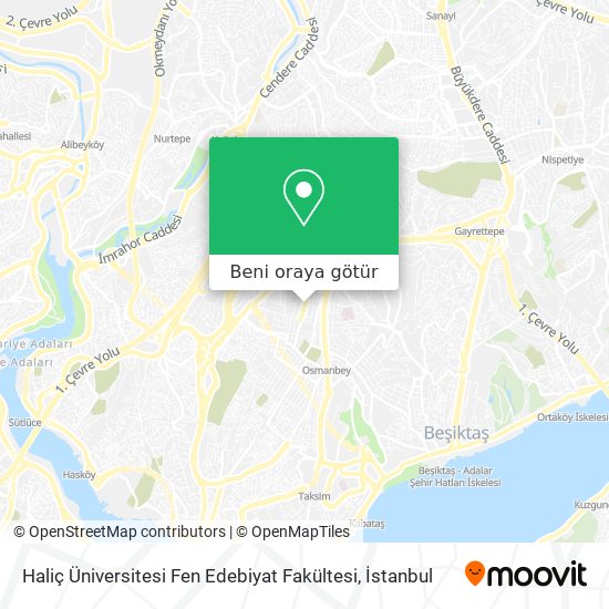 Haliç Üniversitesi Fen Edebiyat Fakültesi harita