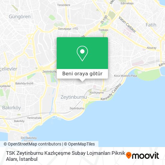 TSK Zeytinburnu Kazlıçeşme Subay Lojmanları Piknik Alanı harita
