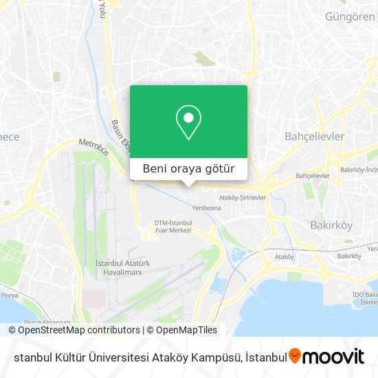 stanbul Kültür Üniversitesi Ataköy Kampüsü harita
