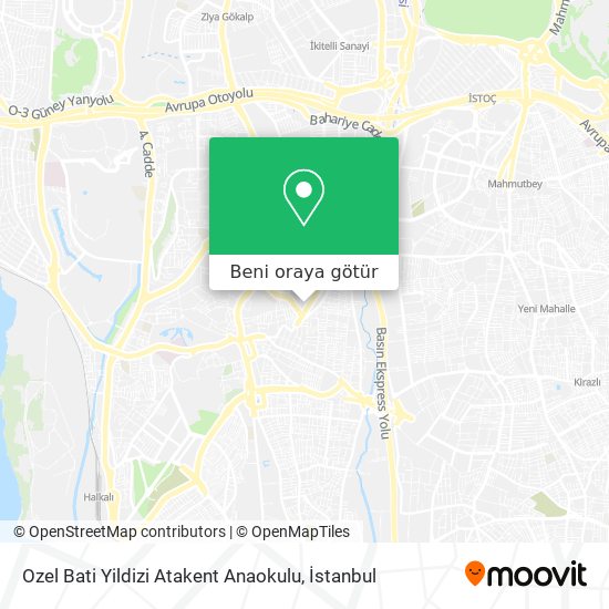 Ozel Bati Yildizi Atakent Anaokulu harita