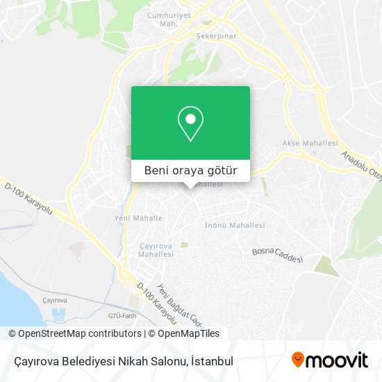 Çayırova Belediyesi Nikah Salonu harita