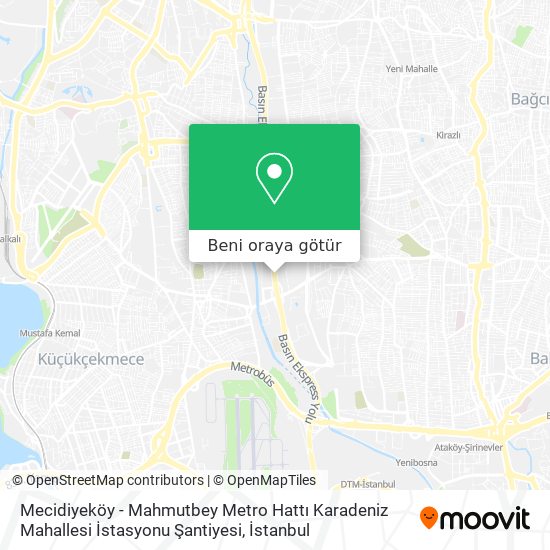 Mecidiyeköy - Mahmutbey Metro Hattı Karadeniz Mahallesi İstasyonu Şantiyesi harita