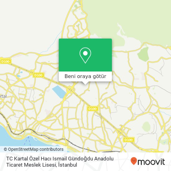 TC Kartal Özel Hacı Ismail Gündoğdu  Anadolu  Ticaret  Meslek Lisesi harita