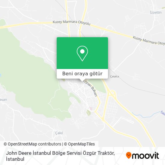 John Deere İstanbul Bölge Servisi Özgür Traktör harita