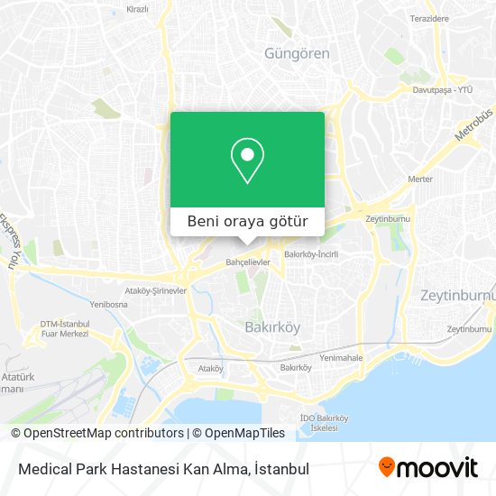 Medical Park Hastanesi Kan Alma harita