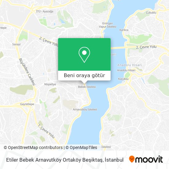 Etiler Bebek Arnavutköy Ortaköy Beşiktaş harita