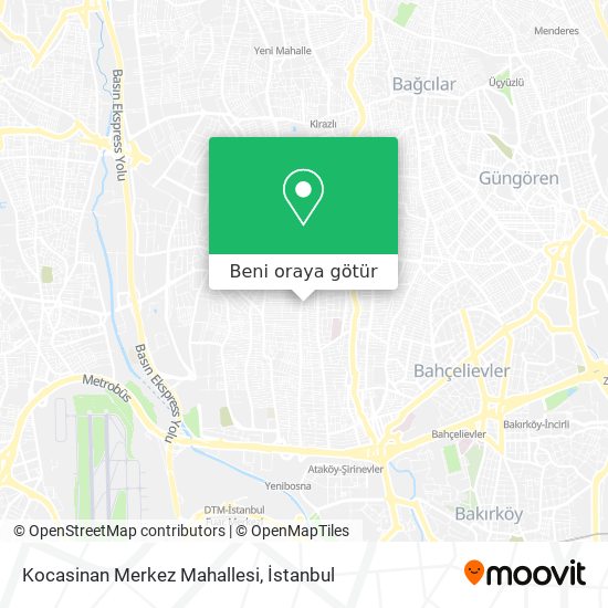 Kocasinan Merkez Mahallesi harita