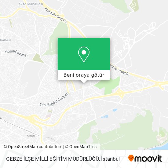 GEBZE İLÇE MİLLİ EĞİTİM MÜDÜRLÜĞÜ harita