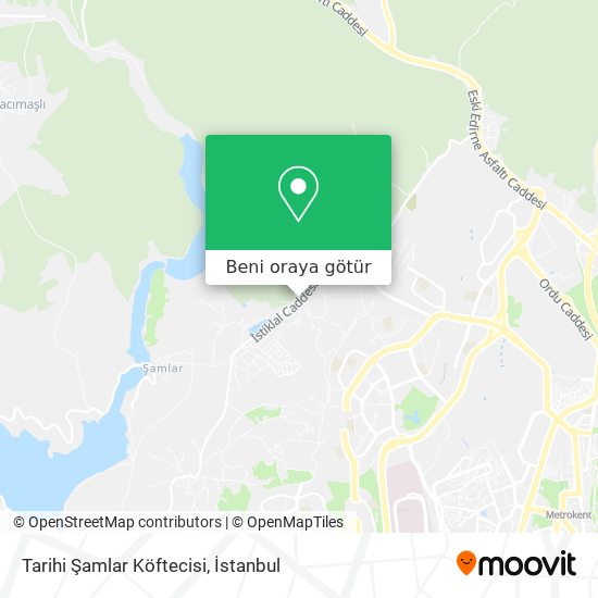 Tarihi Şamlar Köftecisi harita
