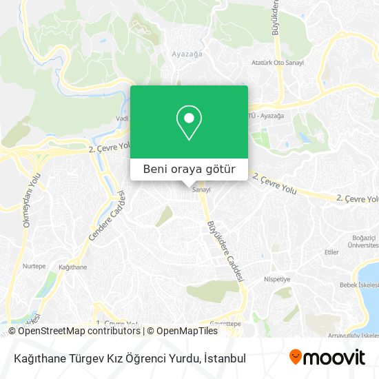 Kağıthane Türgev Kız Öğrenci Yurdu harita