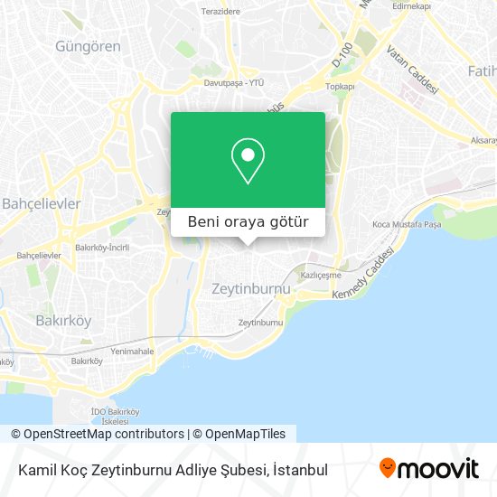 Kamil Koç Zeytinburnu Adliye Şubesi harita