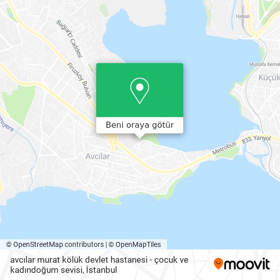 avcılar murat kölük devlet hastanesi - çocuk ve kadındoğum sevisi harita