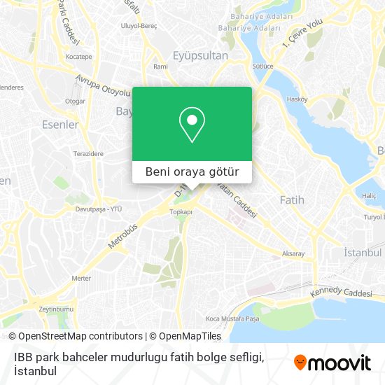 IBB park bahceler mudurlugu fatih bolge sefligi harita