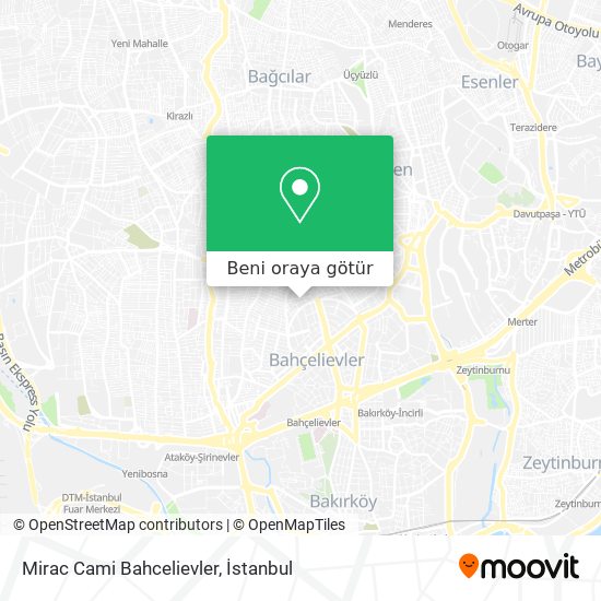 Mirac Cami Bahcelievler harita