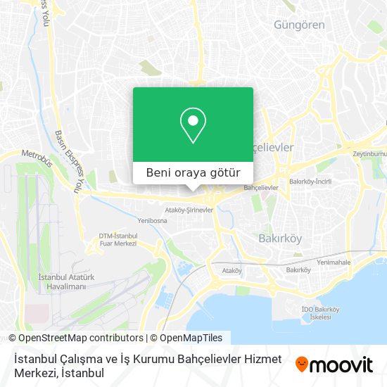 İstanbul Çalışma ve İş Kurumu Bahçelievler Hizmet Merkezi harita