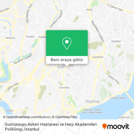 Gumussuyu Askeri Hastanesi ve Harp Akademileri Poliklinigi harita