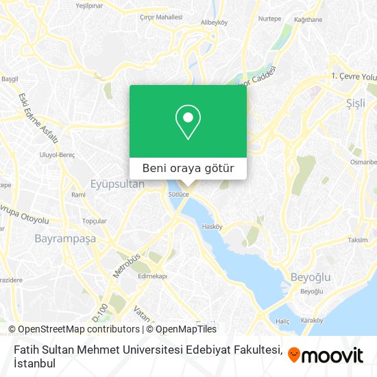 Fatih Sultan Mehmet Universitesi Edebiyat Fakultesi harita