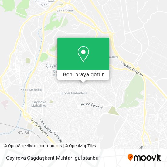 Çayırova Çagdaşkent Muhtarlıgı harita