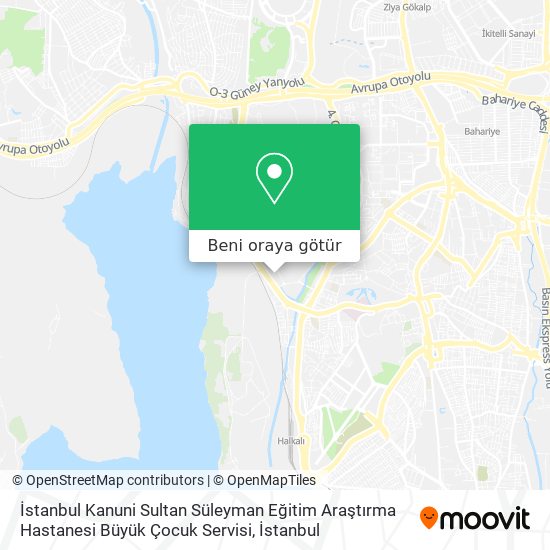 İstanbul Kanuni Sultan Süleyman Eğitim Araştırma Hastanesi Büyük Çocuk Servisi harita