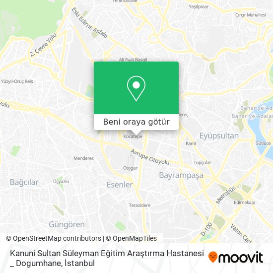 Kanuni Sultan Süleyman Eğitim Araştırma Hastanesi _ Dogumhane harita