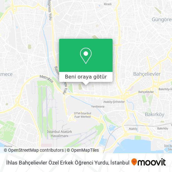 İhlas Bahçelievler Özel Erkek Öğrenci Yurdu harita