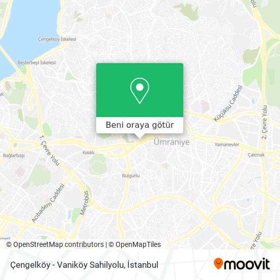 Çengelköy - Vaniköy Sahilyolu harita