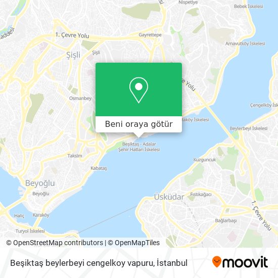 Beşiktaş beylerbeyi cengelkoy vapuru harita