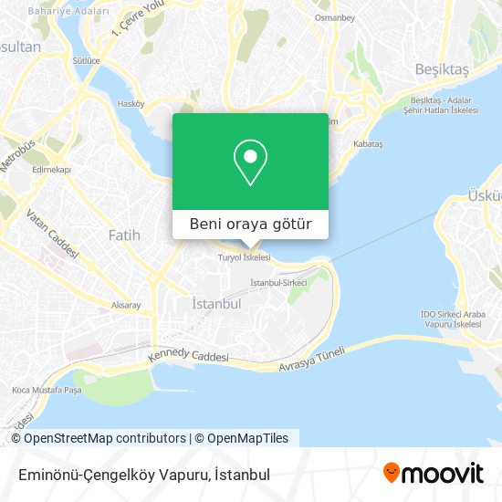 Eminönü-Çengelköy Vapuru harita
