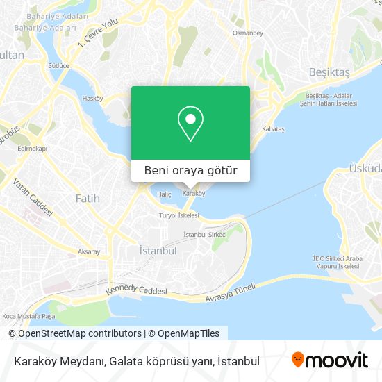 Karaköy Meydanı, Galata köprüsü yanı harita