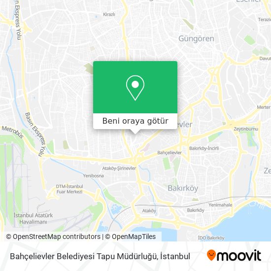 Bahçelievler Belediyesi Tapu Müdürluğü harita