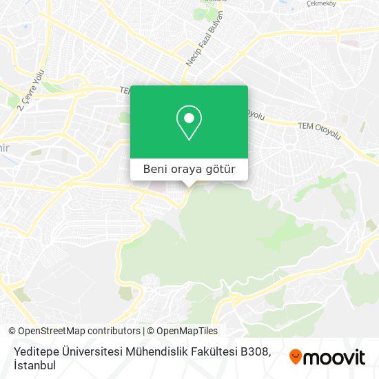 Yeditepe Üniversitesi Mühendislik Fakültesi B308 harita