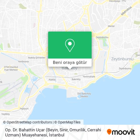 Op. Dr. Bahattin Uçar (Beyin, Sinir, Omurilik, Cerrahi Uzmanı) Muayehanesi harita