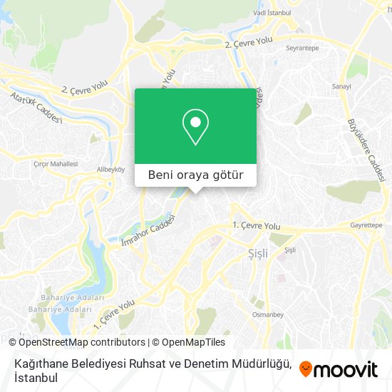 Kağıthane Belediyesi Ruhsat ve Denetim Müdürlüğü harita