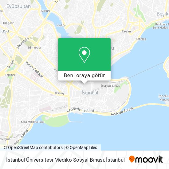 İstanbul Üniversitesi Mediko Sosyal Binası harita