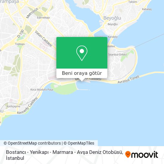 Bostancı - Yenikapı - Marmara - Avşa Deniz Otobüsü harita