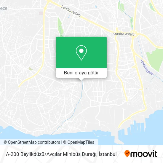 A-200 Beylikdüzü / Avcılar Minibüs Durağı harita