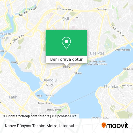 Kahve Dünyası Taksim Metro harita