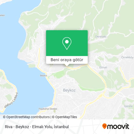 Riva - Beykoz - Elmalı Yolu harita
