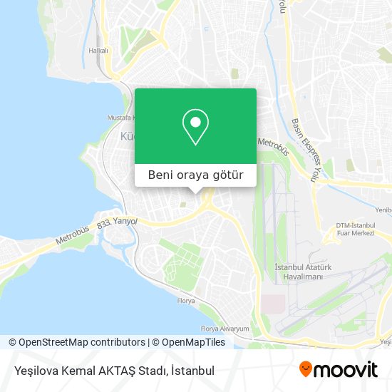 Yeşilova Kemal AKTAŞ Stadı harita
