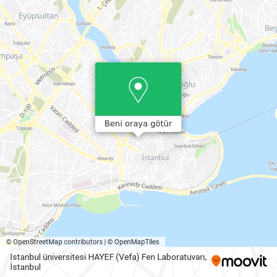 Istanbul üniversitesi HAYEF (Vefa) Fen Laboratuvarı harita