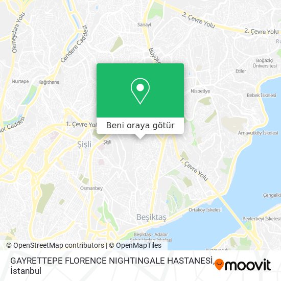 GAYRETTEPE FLORENCE NIGHTINGALE HASTANESİ harita