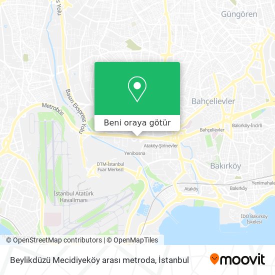 Beylikdüzü  Mecidiyeköy arası metroda harita