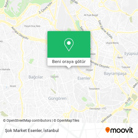 Şok Market Esenler harita