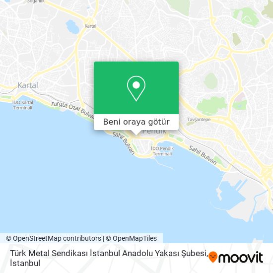 Türk Metal Sendikası İstanbul Anadolu Yakası Şubesi harita