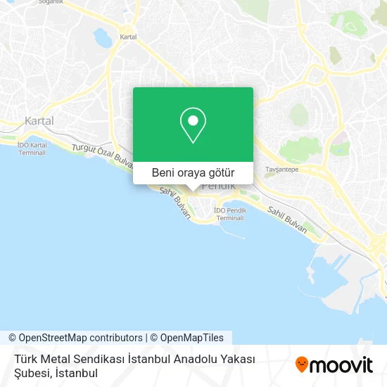 Türk Metal Sendikası İstanbul Anadolu Yakası Şubesi harita