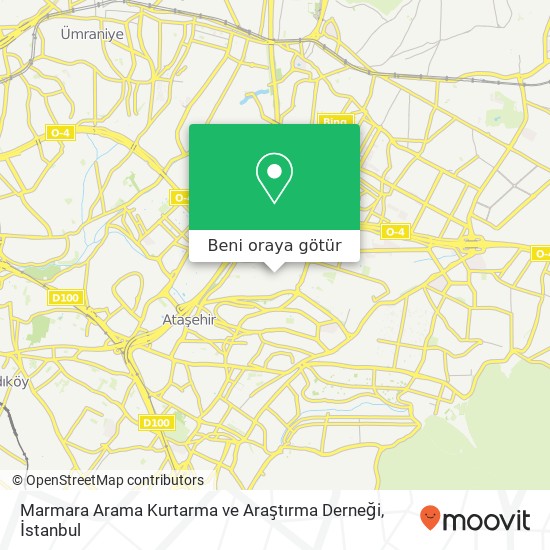 Marmara Arama Kurtarma ve Araştırma Derneği harita